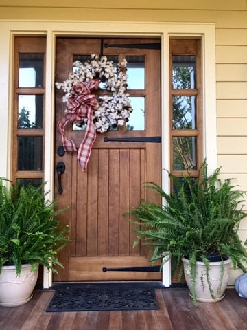 Transformed wooden front door